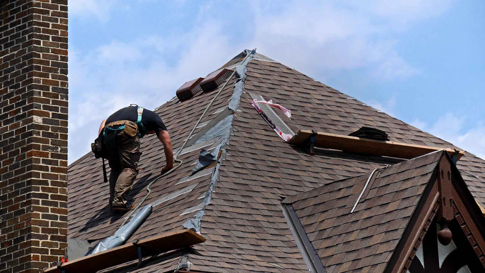 storm damaged roof in Fort Myers